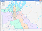 Olympia-Tumwater Metro Area Wall Map Color Cast Style